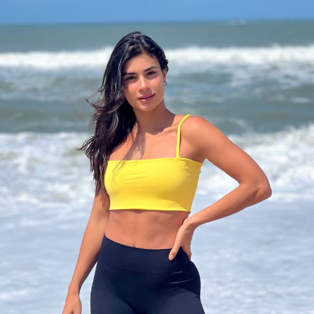 Top Cropped Faixa c/ Alça Varias Amarrações Poliamida Proteção UV50+ Tendência Verão