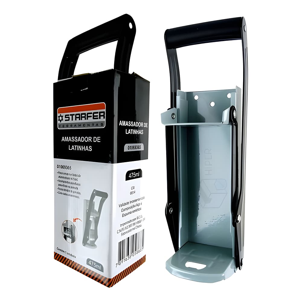 Amassador Latinhas e Latão Profissional 475ml Resistente Starfer com Abridor
