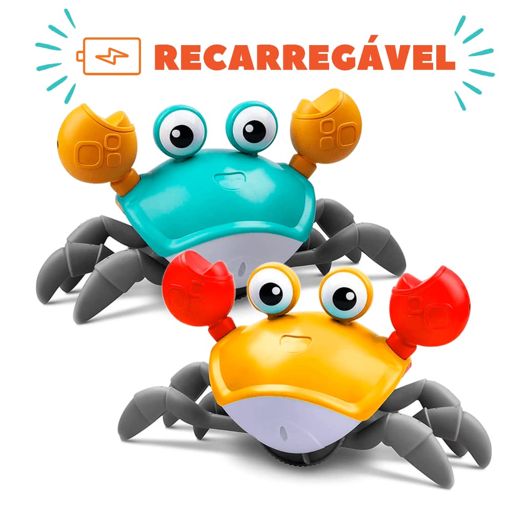 Caranguejo Brinquedo Fujão Recarregável USB Com Luz Toca Música Desvia de Obstáculos