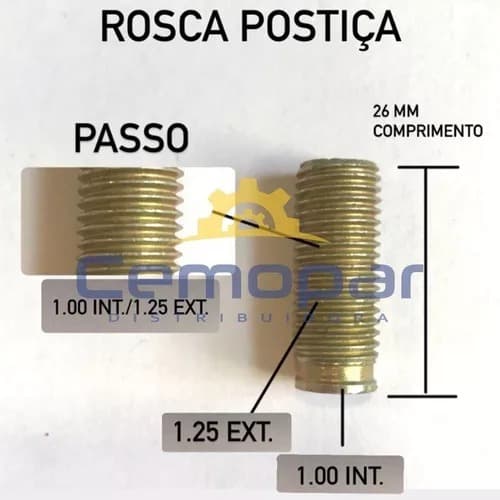 Bucha Rosca Postiça 08x10x1.25 M 8 Kit - 10 Pçs