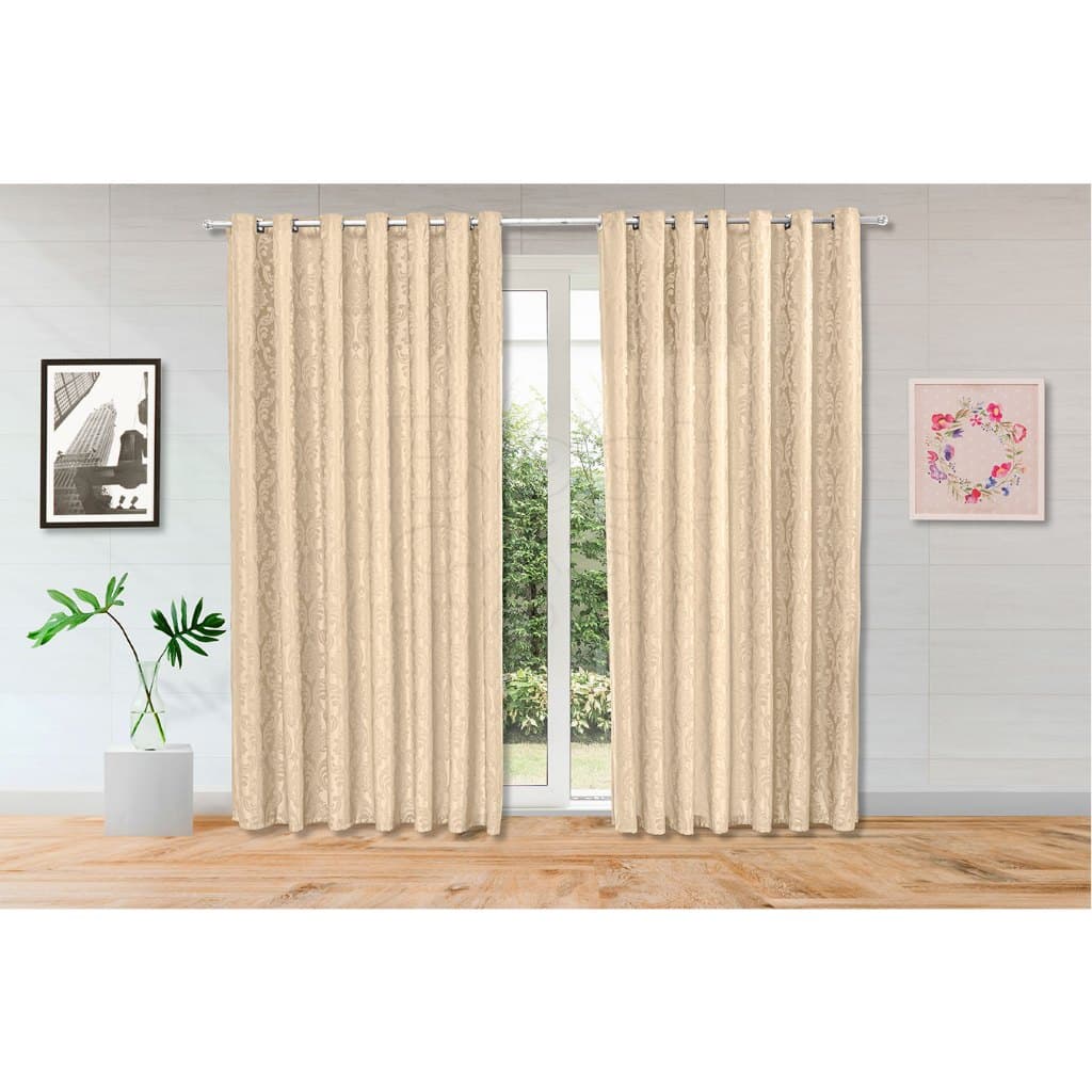 Cortina Sala Jacquard Brasão 2,30m x 1,30m Semi Blackout perfeita para Casa para janelas e portas