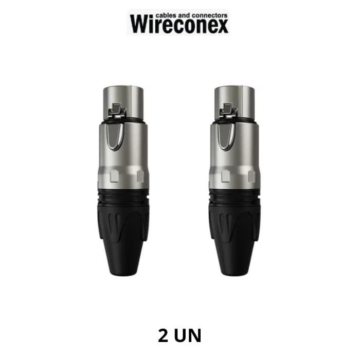 KIT COM 2 PLUGS  CONECTOR XLR FEMEA WIRECONEX  WC 1003.
