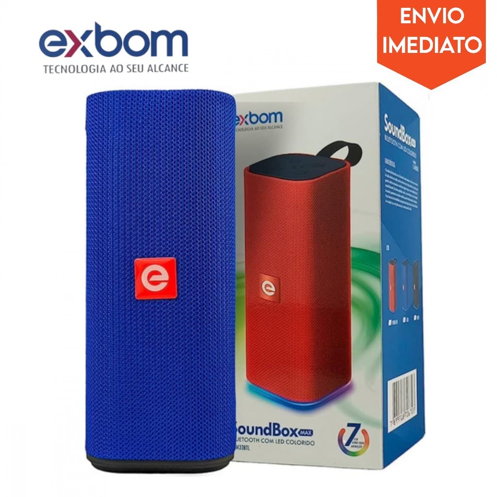 Caixa De Som Bluetooth 10W Super Bass Led RGB Multimídia Exbom CS-M33BTL