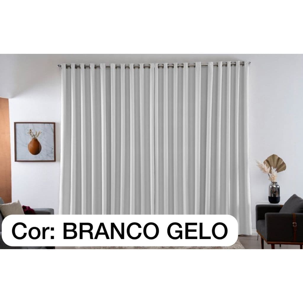 Cortina Blackout Sala e Quarto Em Tecido 8.00 X 2.70 Corta Luz Varão