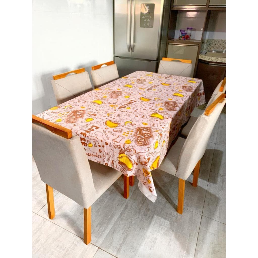 Toalha de Mesa de Plástico Térmica Para 4 Lugares 1.40m X 1.40m Várias Estampas Quadrada Decoração Cozinha
