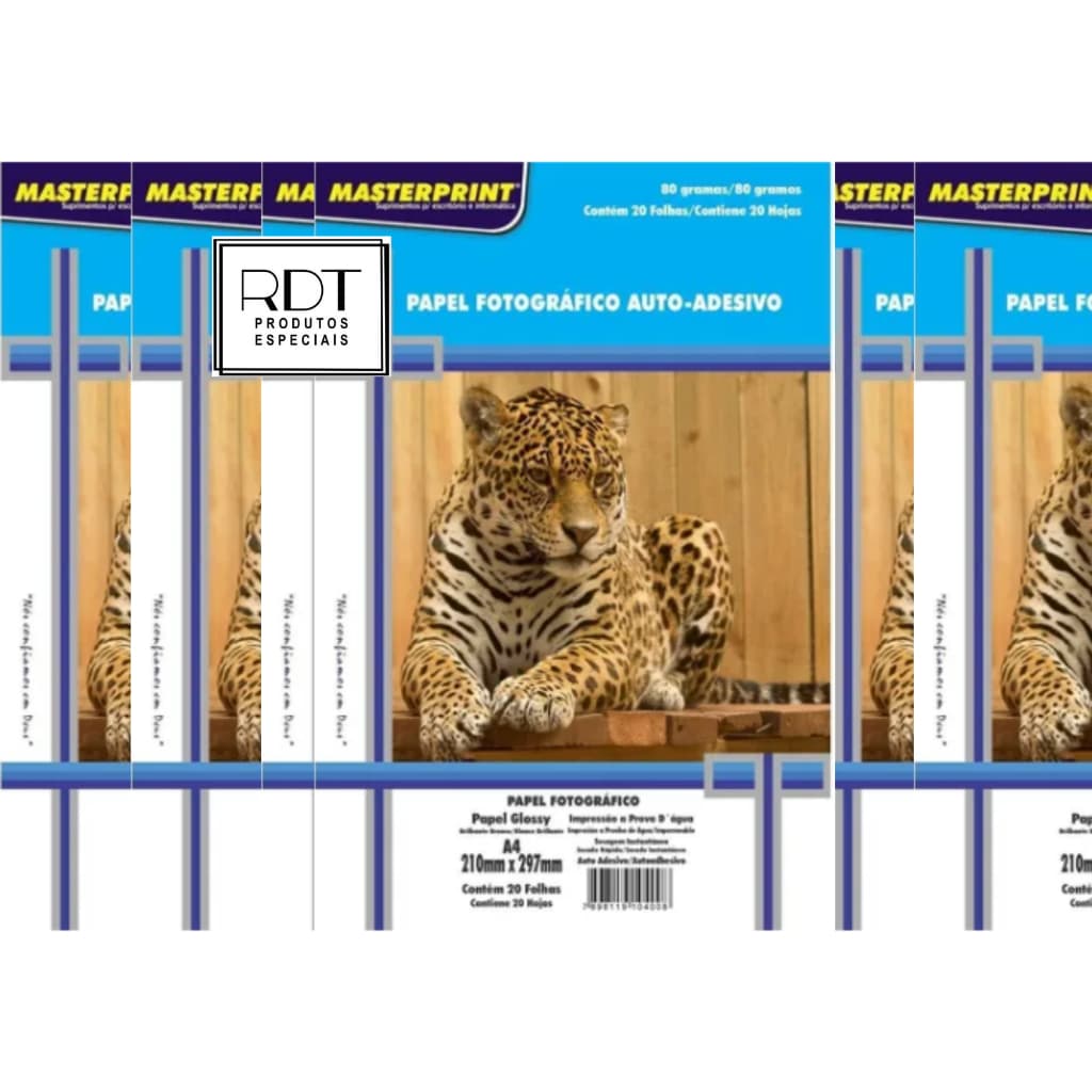 Papel ADESIVO 80g MASTERPRINT Glossy 100 folhas A4