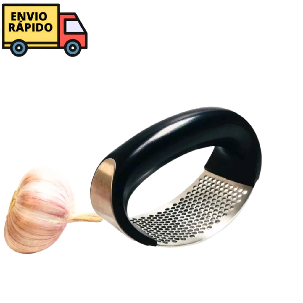 Espremedor e Amassador Triturador de Alho Inox Manual Prático Fácil De Cozinha Restaurantes Profissional
