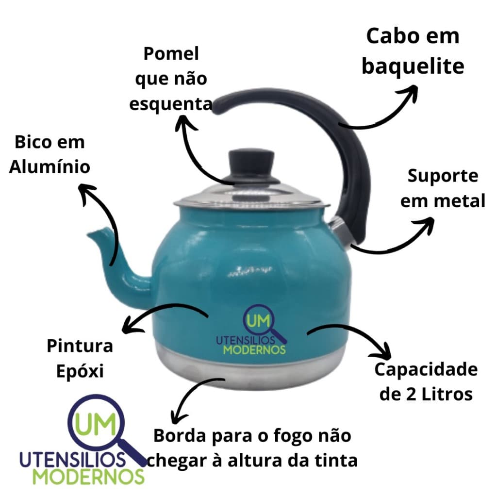 Chaleira de alumínio Chaleira de alumínio 2 litros Chaleira de alumínio antiga Chaleira de alumínio esmaltada Chaleira de alumínio colorida
