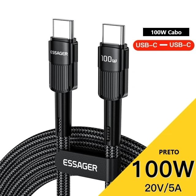 Cabo de Carregamento USB C-C da Série ESSAGER
