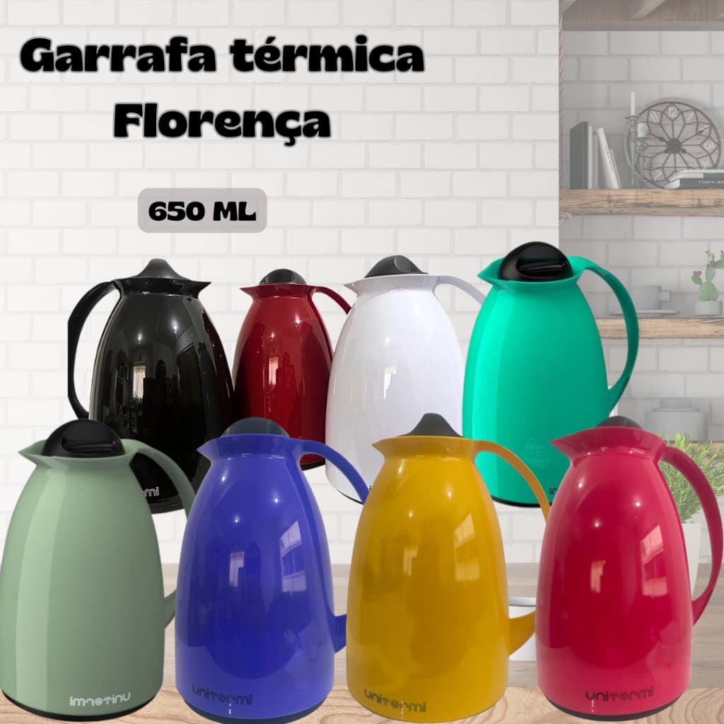 Garrafa Térmica 650ml Florença Unitermi Café Leite Chá Água Tereré Chimarrão