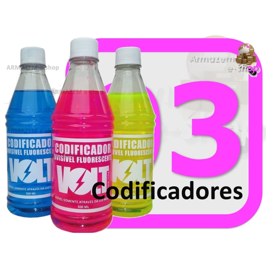 Kit 3uni Da Tinta Invisível Fluorescente E Apenas 1 Frete