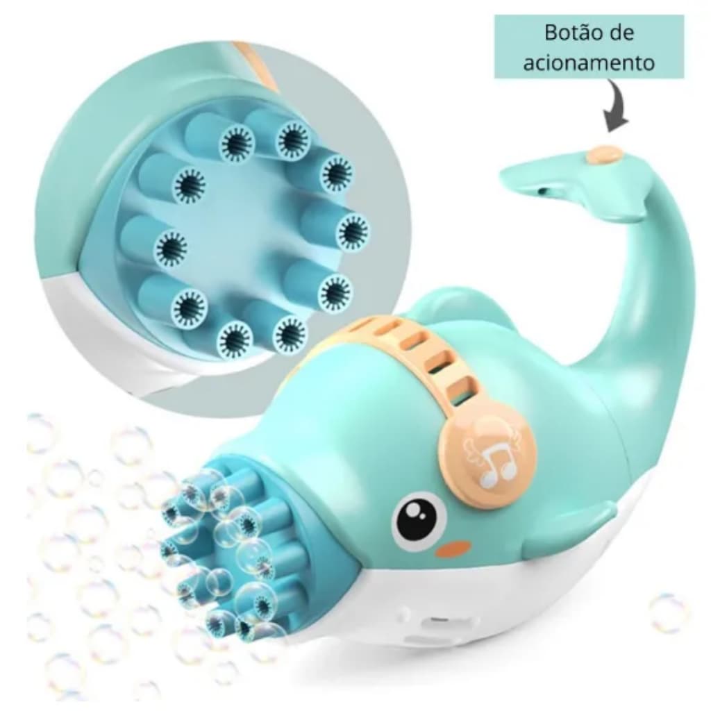 Brinquedo Crianças Máquina Pistola Lança Arma de Bolha Bolinha de Sabão Metralhadora Baleia Golfinho Automatica Eletrica