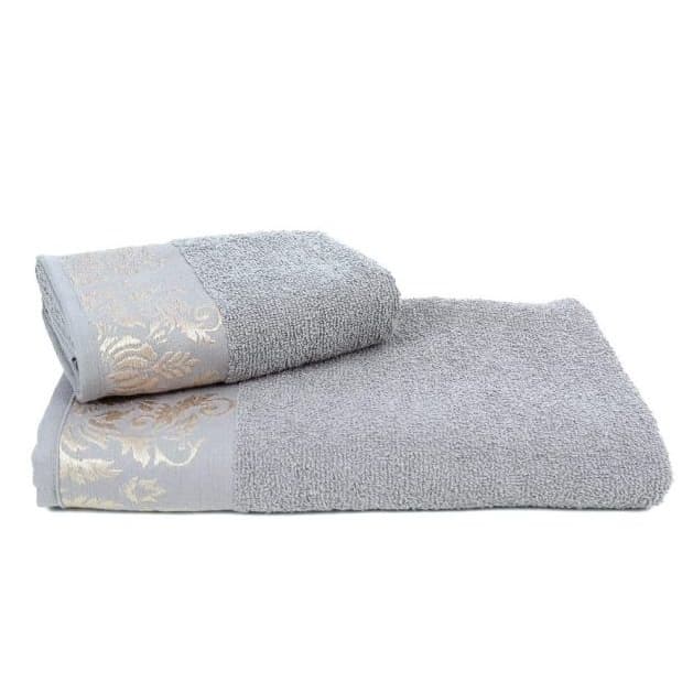 Jogo Kit 1 Toalha de Banho + 1 Toalha de Rosto Bordada Macia Felpuda 100% Algodão Alta Absorção Luxo