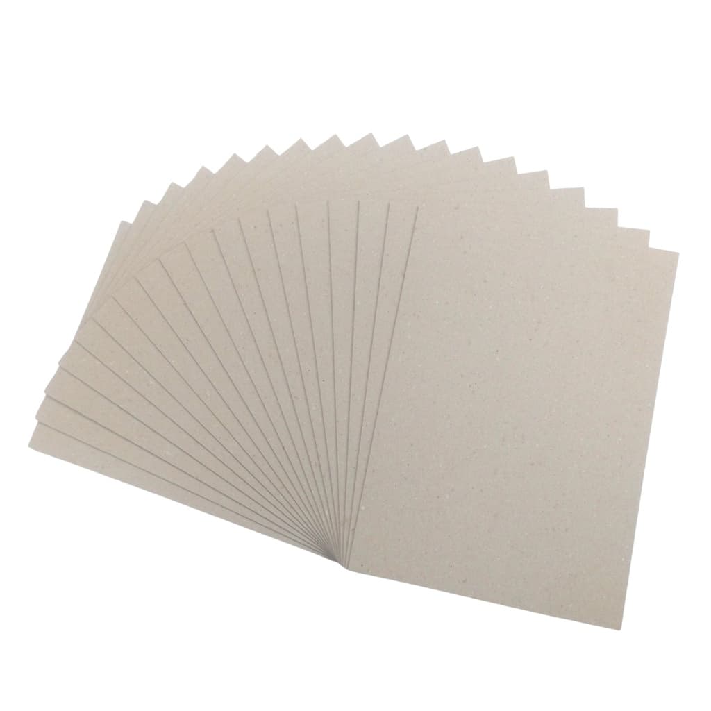 80 unidades Papel Holler Cinza 8x11cm - Gramatura 1.9 mm para Encadernação e Cartonagem - Pacote com 10 unidades cada