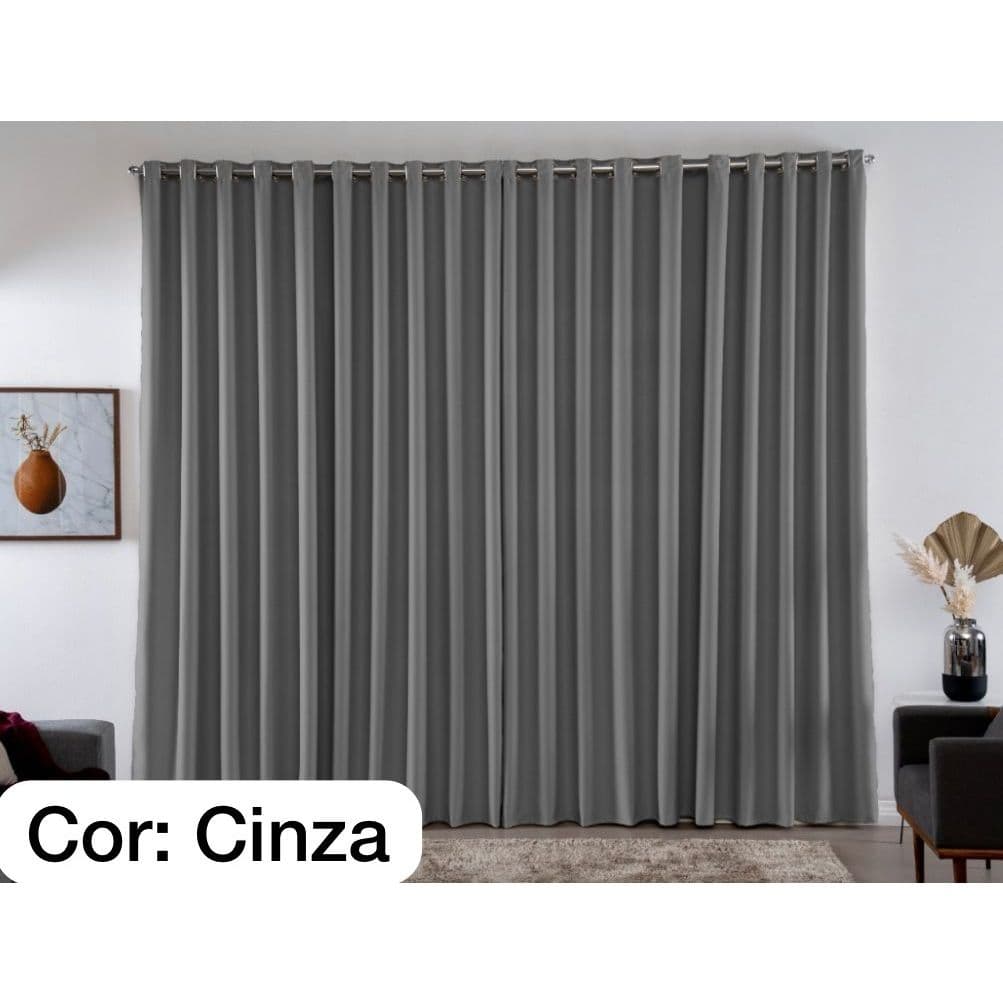 Cortina Blackout Sala e Quarto Em Tecido 3.00 X 2.70 Corta Luz Varão