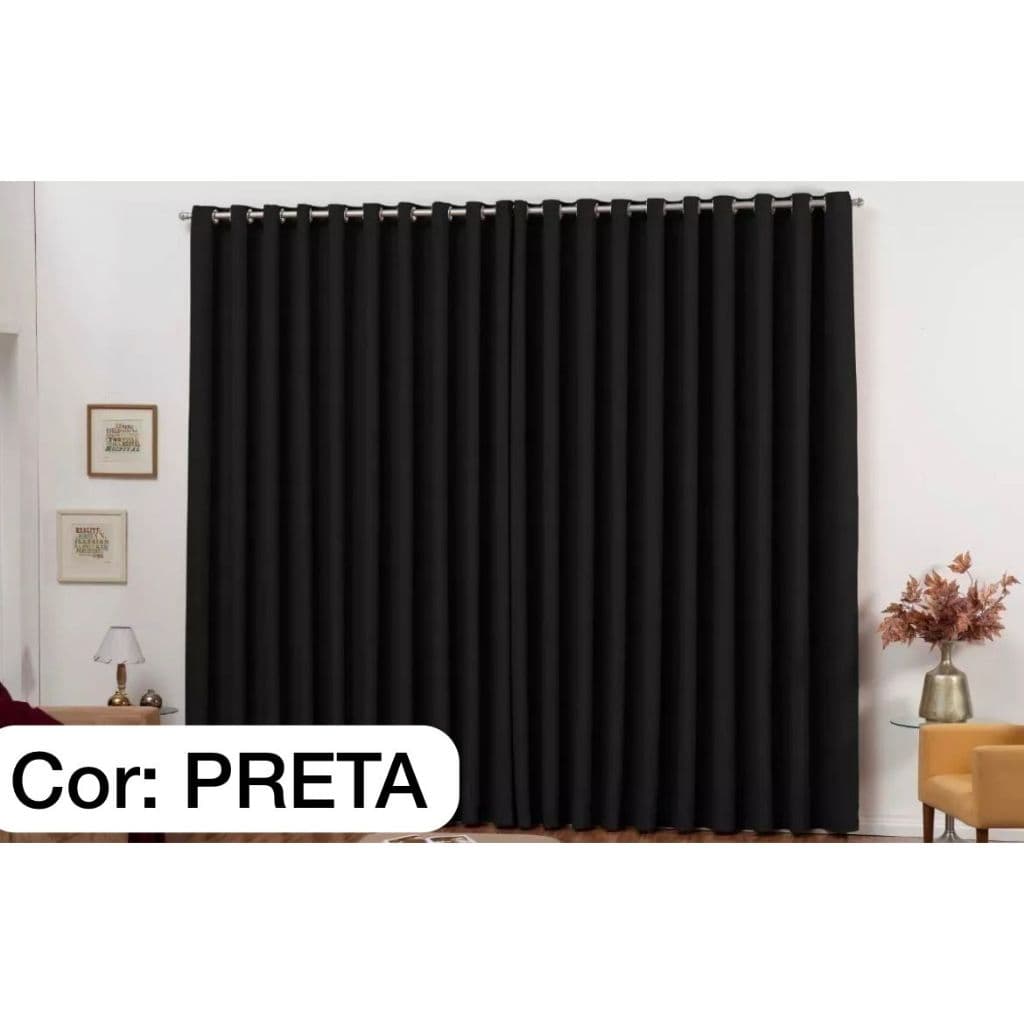 Cortina Blackout Sala e Quarto Em Tecido 7.00 X 2.70 Corta Luz Varão