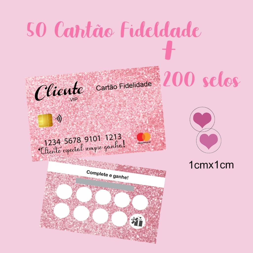 50 Cartões fidelidade + 200 selos