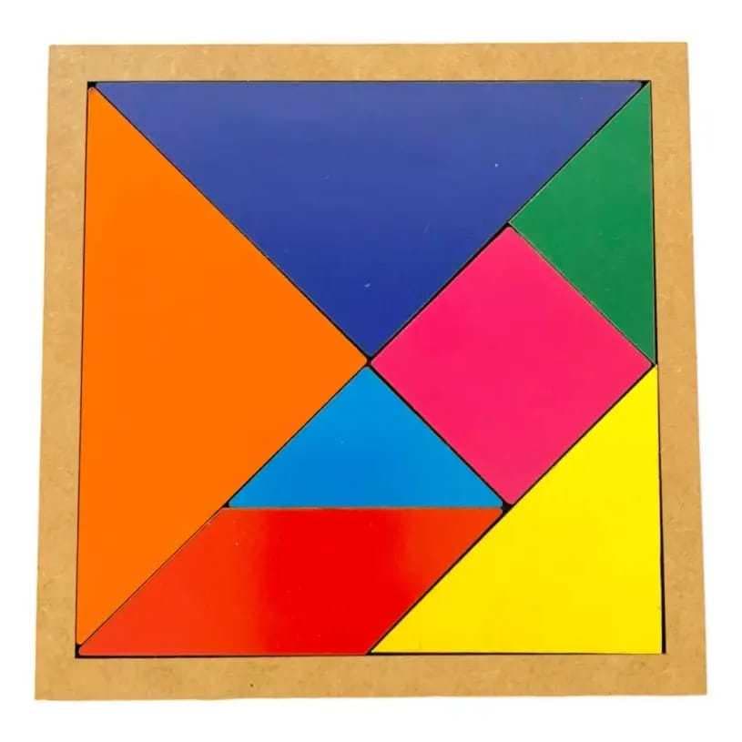 Tangram Quebra Cabeça Em Madeira Desafio Educativo Puzzle Brinquedos