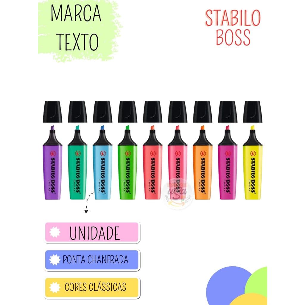Marca Texto Stabilo Boss  Neon - unidade