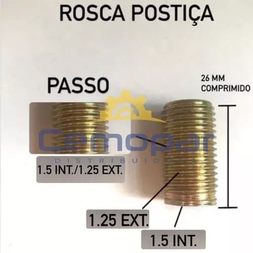 Bucha De Rosca Postiça M10x14x26 1.5 Int. 1.25 Ext. C/ 10 Peças