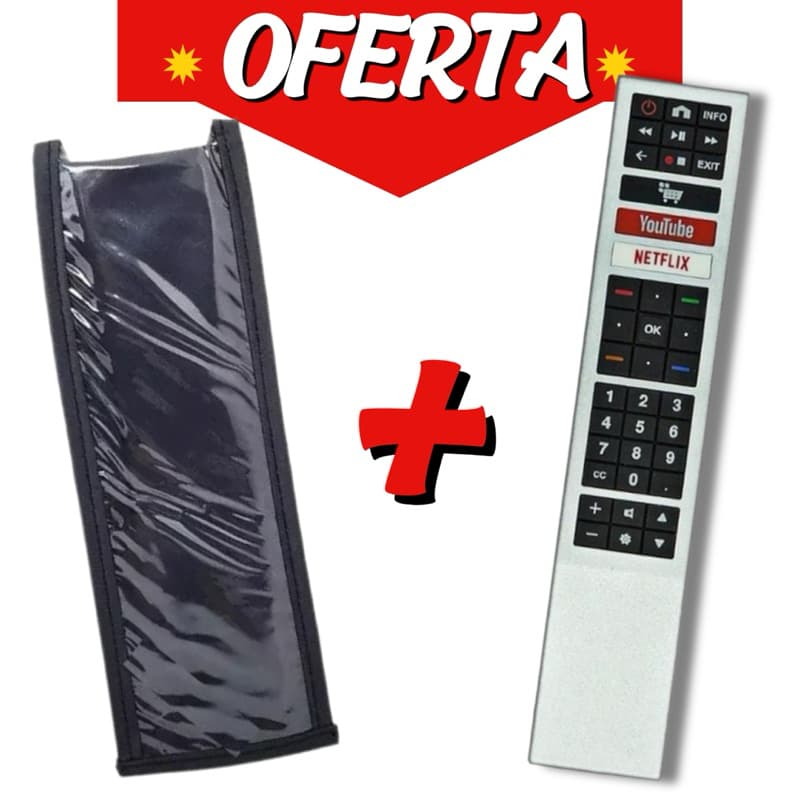 Controle Remoto + Capa De Proteção TV AOC SMART 4K LED - Youtube Netflix