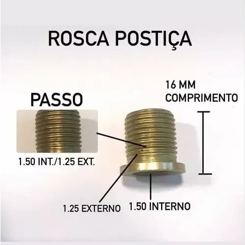 Bucha M12x14 Int 1,5ext 1,25-bujão Óleo Titan/kit 10 peças