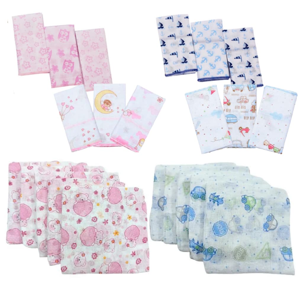 Kit 11 Peças Acessório de Pano Bebê/ Fralda/ Pano de Ombro/ Paninho de Boca