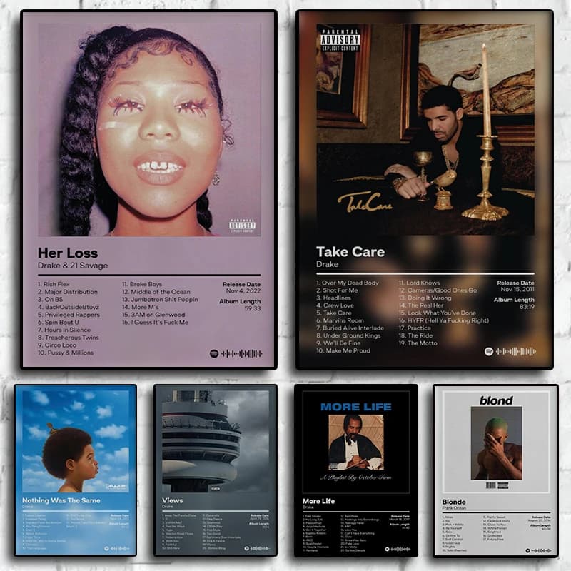 Quadro Hip Hop Wall Decor, Pop Rap Music Capa do Álbum Cartaz, Rapper Estético, Rock, Isso Foi o Mesmo Sua Perda