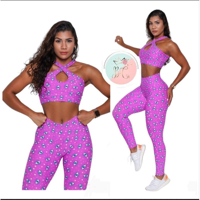 CONJUNTO DAY  FITNESS ANIMAL PRINT e Roupas Academia Moda Fitness Cintura Alta