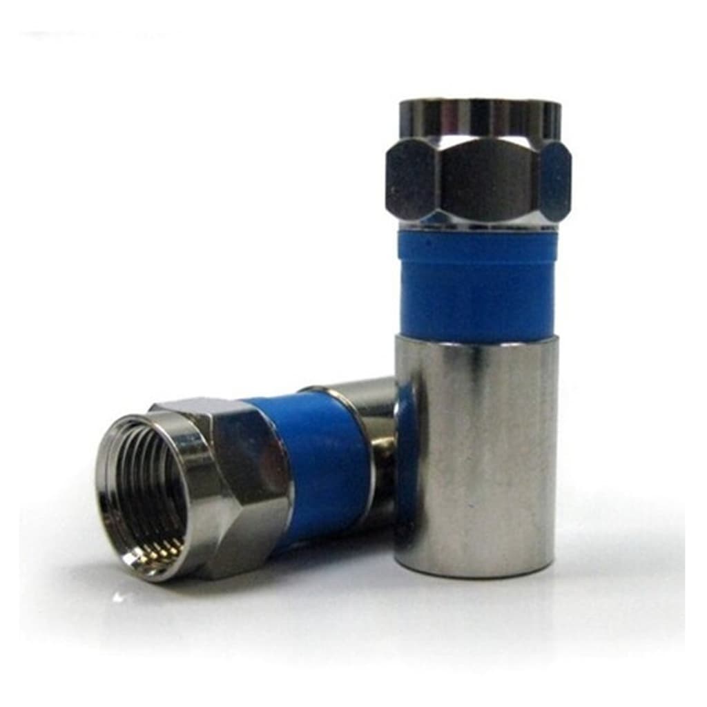 Conector De Compressão para Crimpar Cabo Coaxial Antena TV Rg-6 Cor Azul