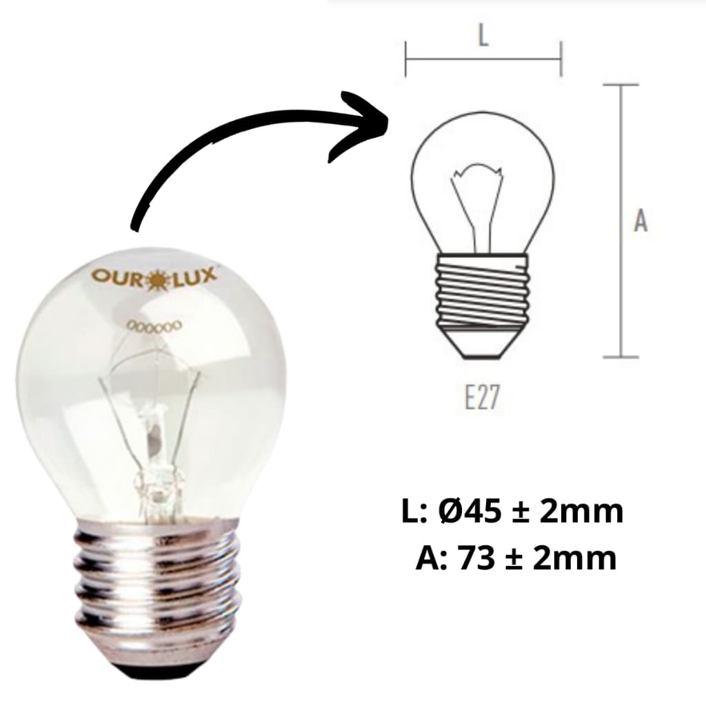 Lâmpada Para Geladeira Fogão Forno Incandescente 40w - 127v