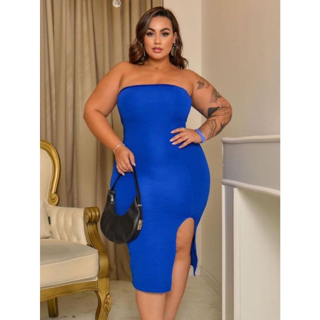 Vestido Midi Plus Size Vestido Plus Blogueira Dia A Dia