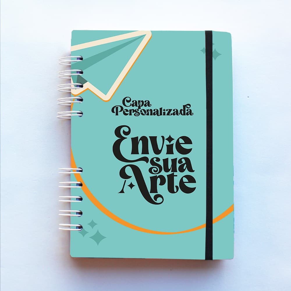 Caderno Artesanal Médio A5 ou A6 ou Universitário Espiral Capa dura personalizada personalizado wire-o