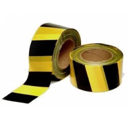 FITA ZEBRADA PRETA E AMARELA PLASTCOR 200 METROS P/SINALIZAÇÃO