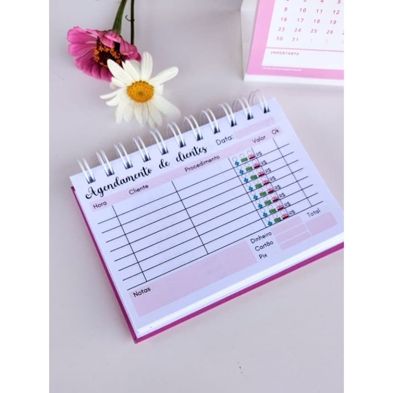 Bloco de agendamento de clientes, 10x15cm - 80fls, 160pg. 2026/2027