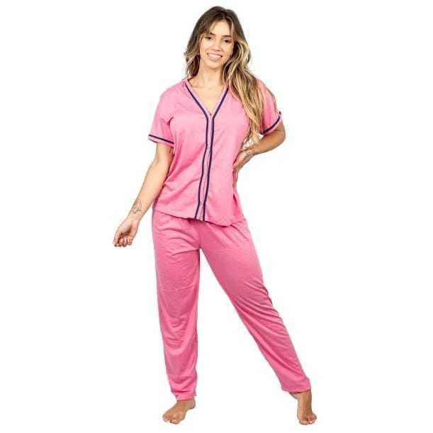 Pijama Feminino de Frio com botões outono aberto gestação maternidade cirurgico amamentação