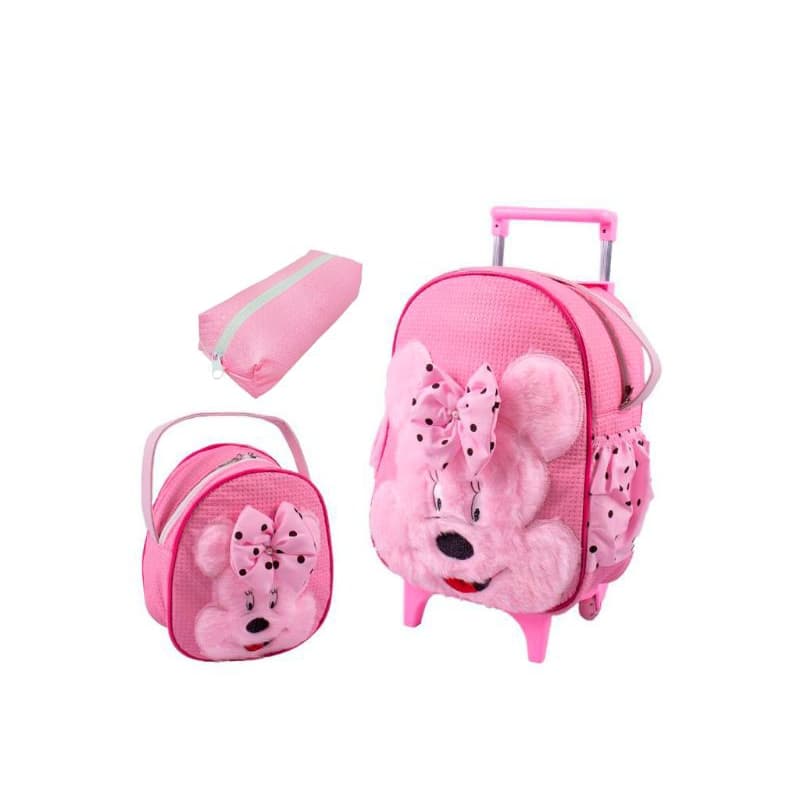 Mochila de Carrinho Infantil com Lancheira e Estojo
