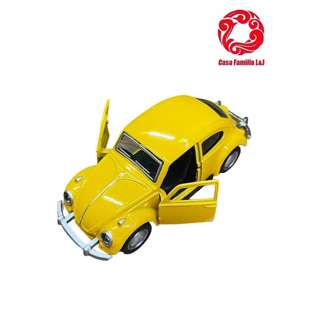 Minatura Fusca de Metal carrinho de ferro de Fusca a fricção Colecionáveis abrir porta 12cm HY-016