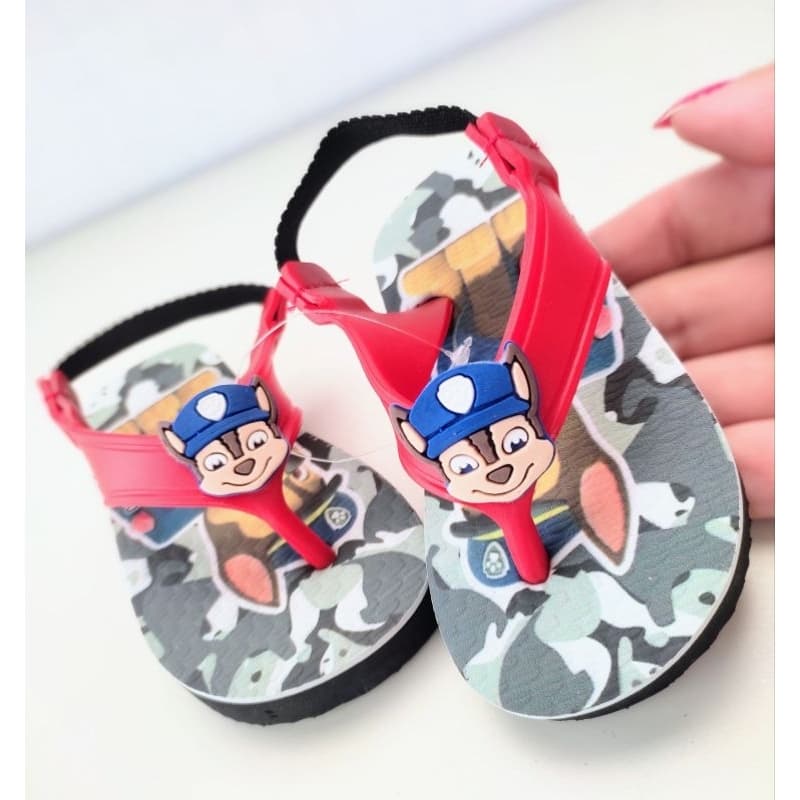 Chinelo bebe menino chinela infantil bebê Sandalia Papete com elástico patrulha canina