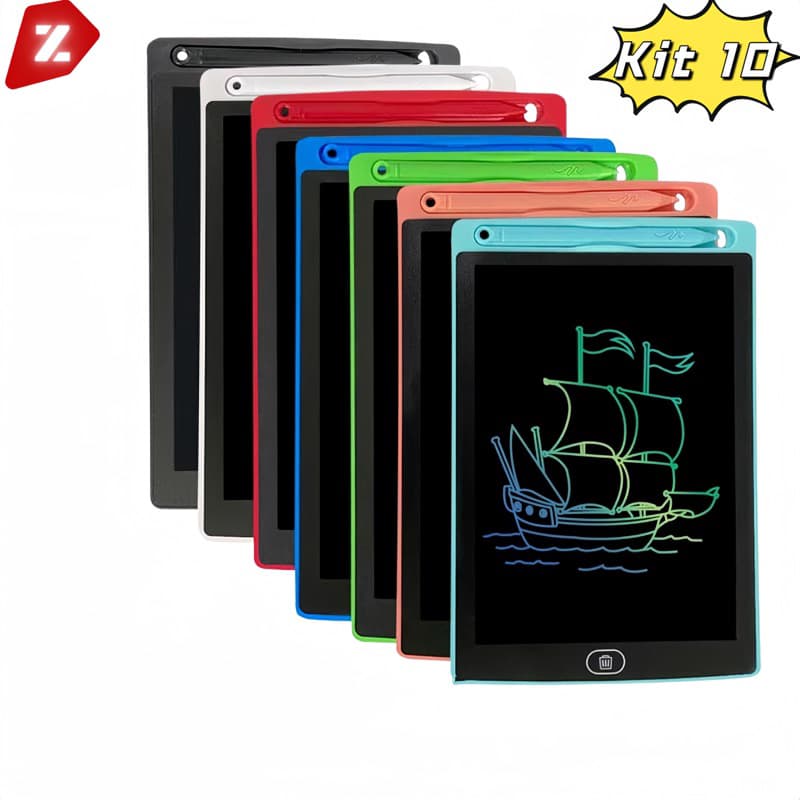 Kit 10 Lousa Mágica Tela Lcd Tablet Infantil De Escrever E Desenhar 8.5 Polegadas Brinquedo Infantil Para Menina/Menino