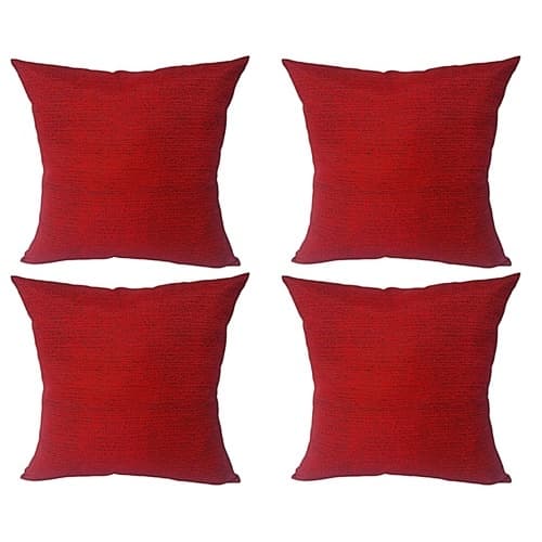 Capa de Almofada 45 X 45 Cm 4 Vermelha Lisa Com Zíper Escondido