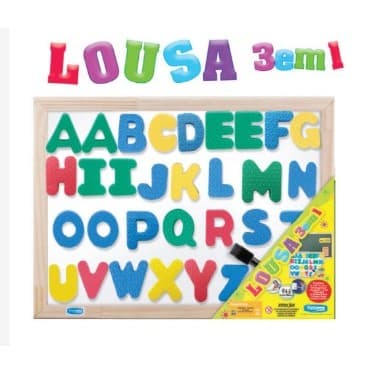 Lousa Infantil Magnética 3 em 1 ABC Dupla Face com Letras EVA Magnéticas