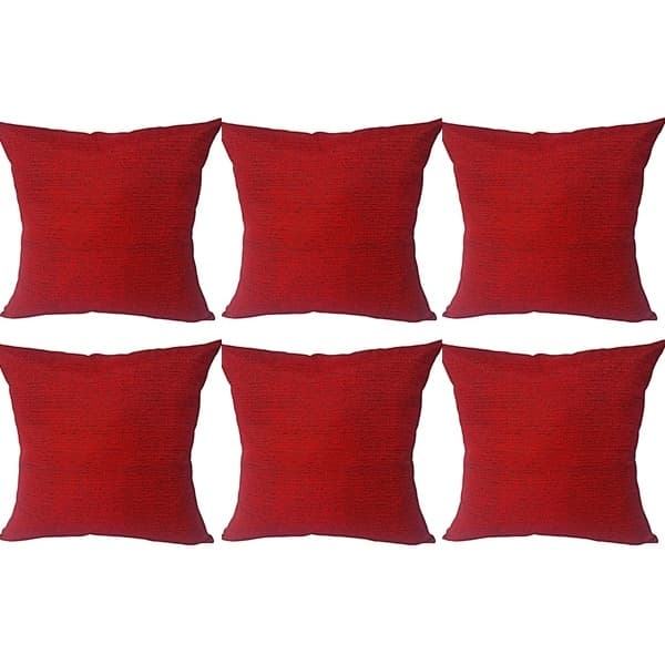 CAPA DE ALMOFADA 45X45 CM 6 VERMELHAS COM ZIPER ESCONDIDO