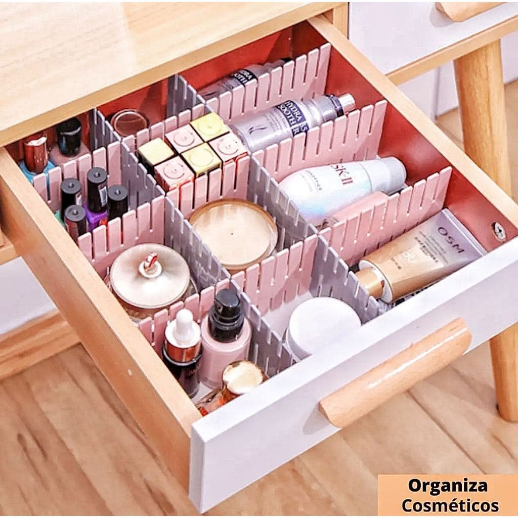kit 4 Divisorias multiusa Organizador ajustável de gavetas colméia cozinha meias calcinha 37x 7 cm