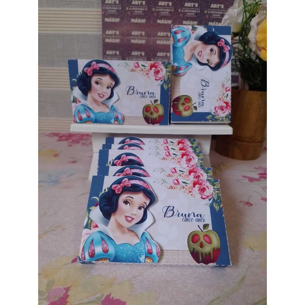 Caixinha personalizada Porta Kit kat Branca de Neve