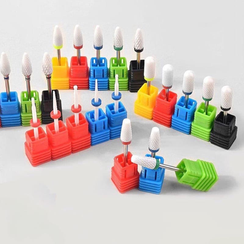 kit 4 broca, cerâmica brocas para unhas,cuidados com as unhas acabamento,broca cerâmica,kit de brocas de unha,remoção gel