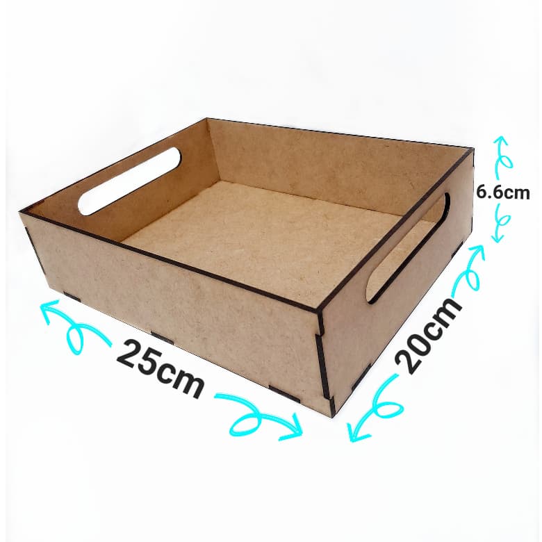 kit 10 Bandejas 25x20×6.6 cm Cestas simples com alças em MDF -  Lembrança Presentes Datas Especiais