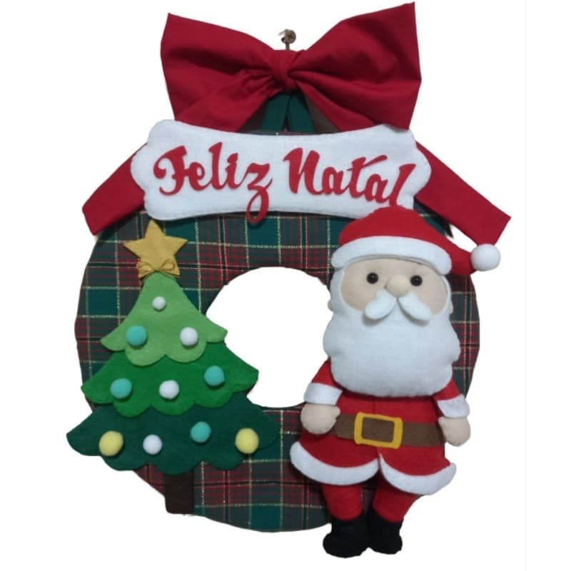 guirlanda decorativa de natal papai noel  feltro