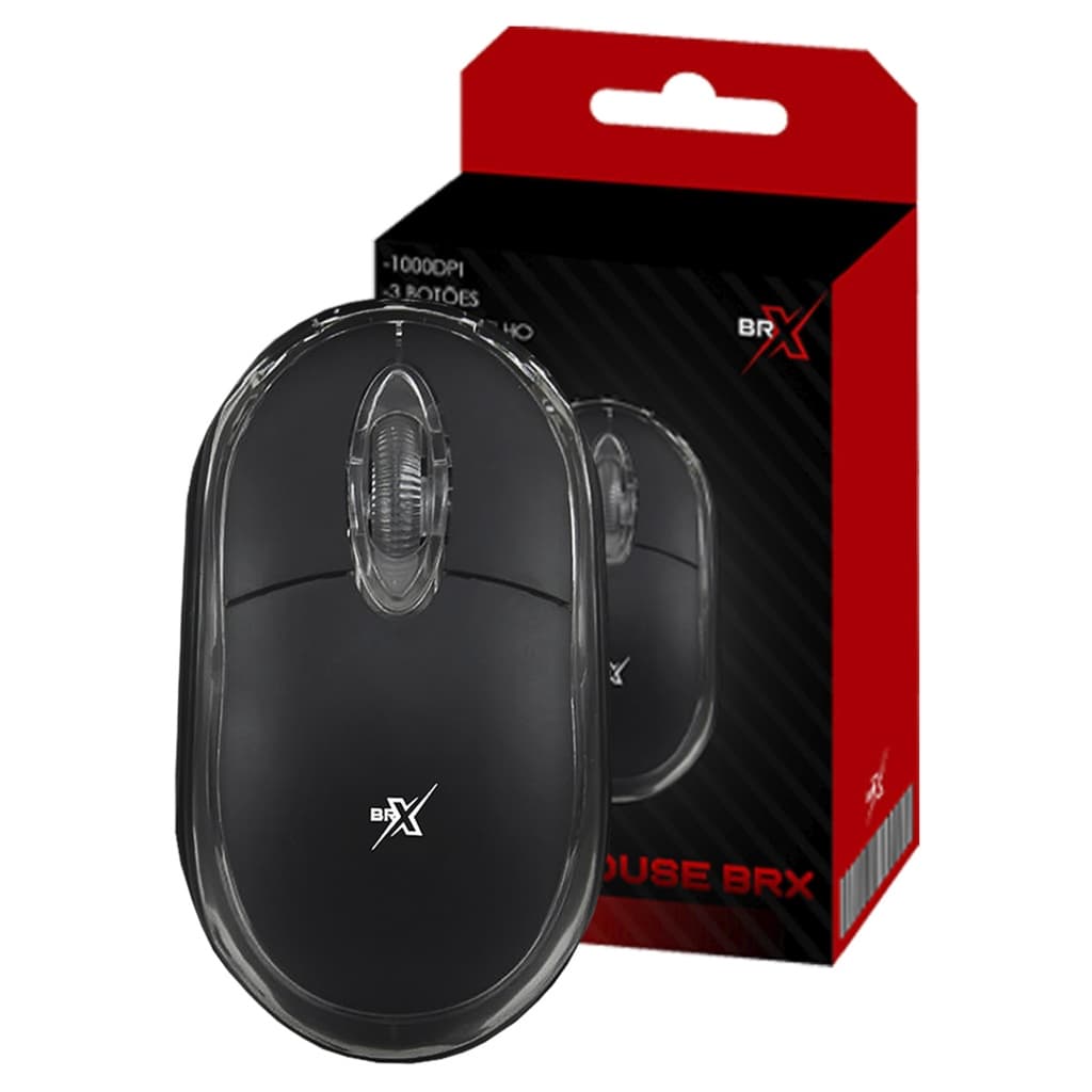 Mouse Office BRX 1000dpi Computador PC Escritório