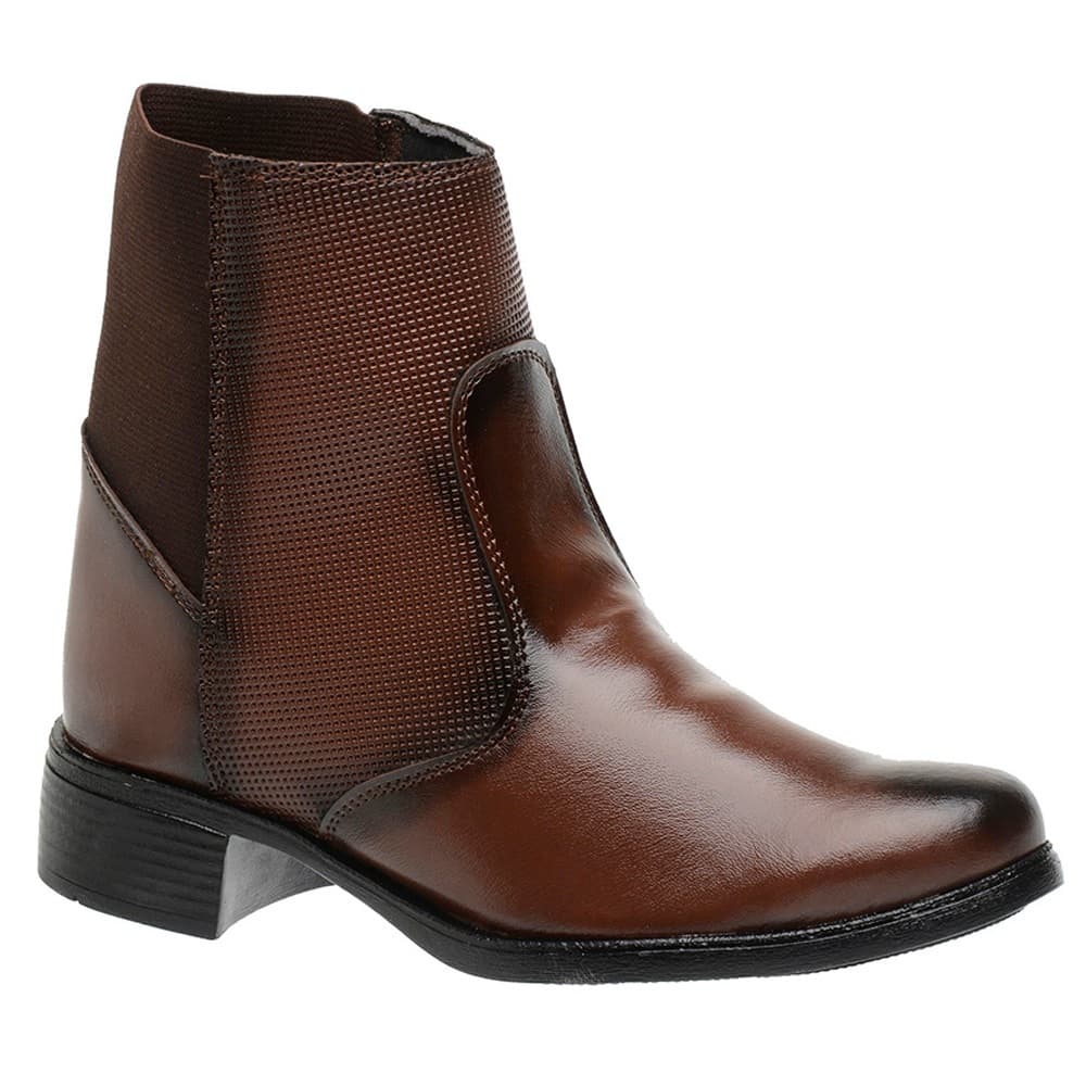 Bota coturno feminino cano curto com elástico 6021